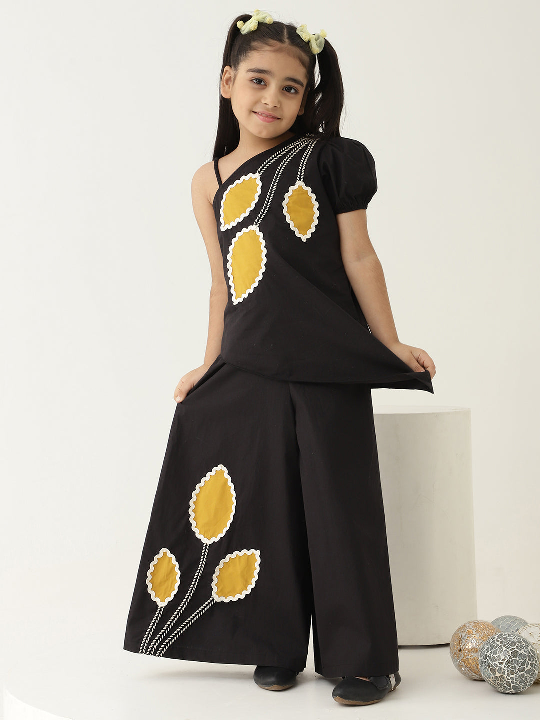 One Shoulder Asymmetric Pure Cotton Co-Ord Set