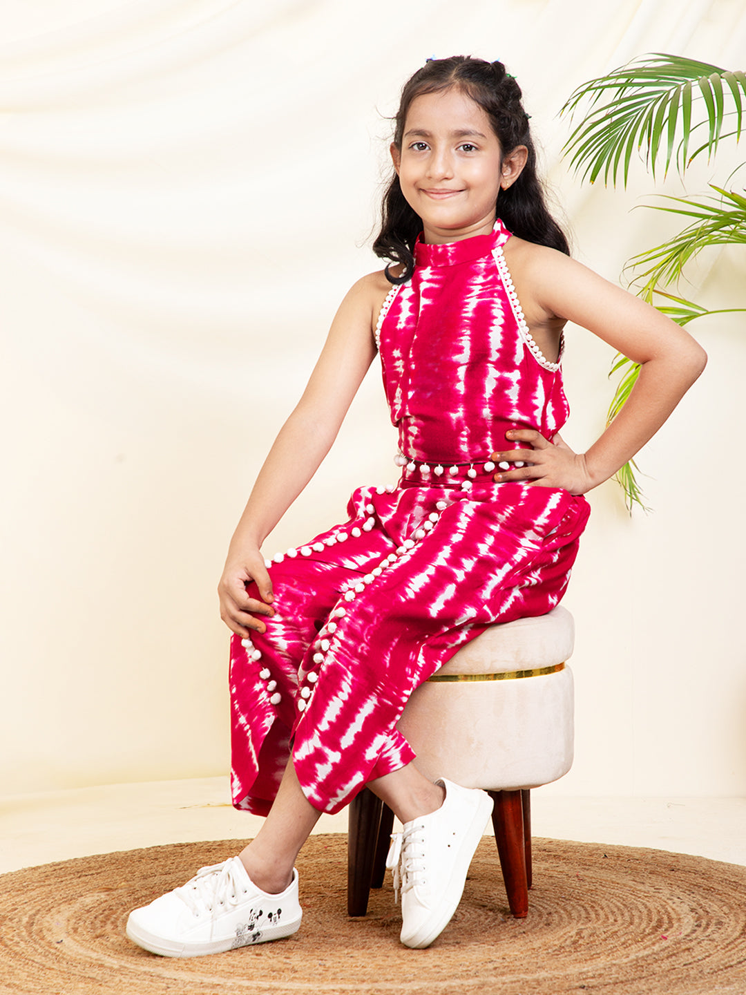 Tie Dye Halter Neck Top With Pants