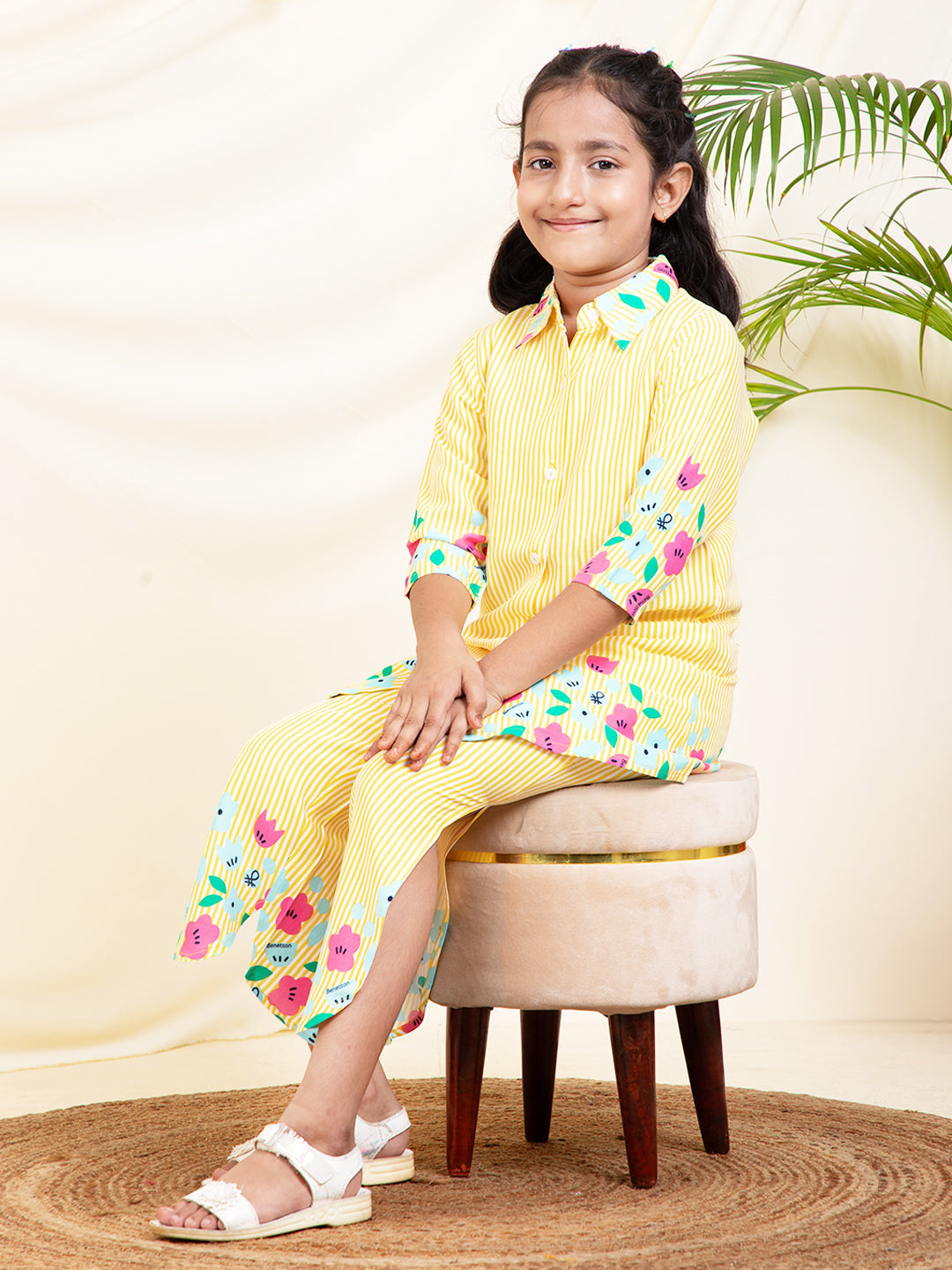 Solid Shirt With Slit Pants