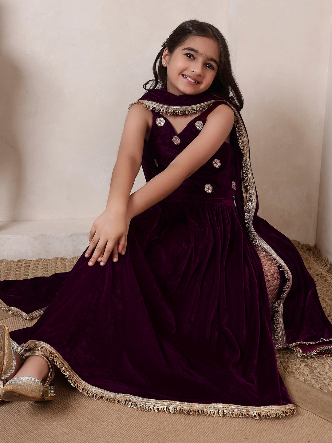 3 Piece Top With Skirt And Dupatta