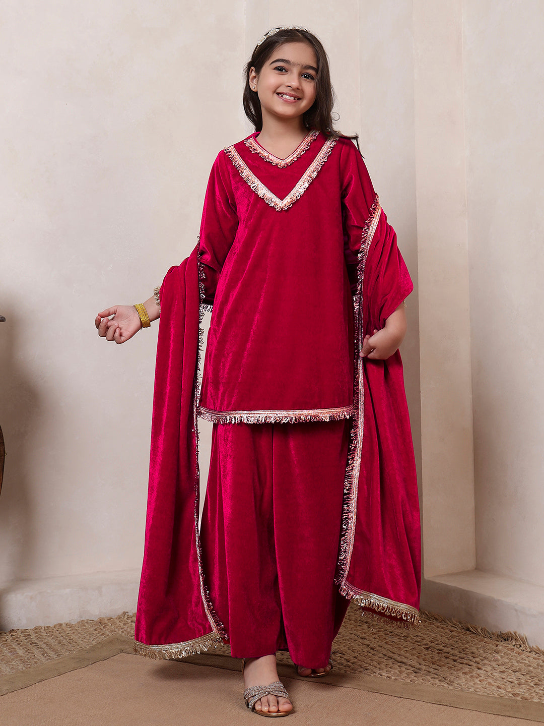 Velvet Magenta 3 Piece Co-ord Set