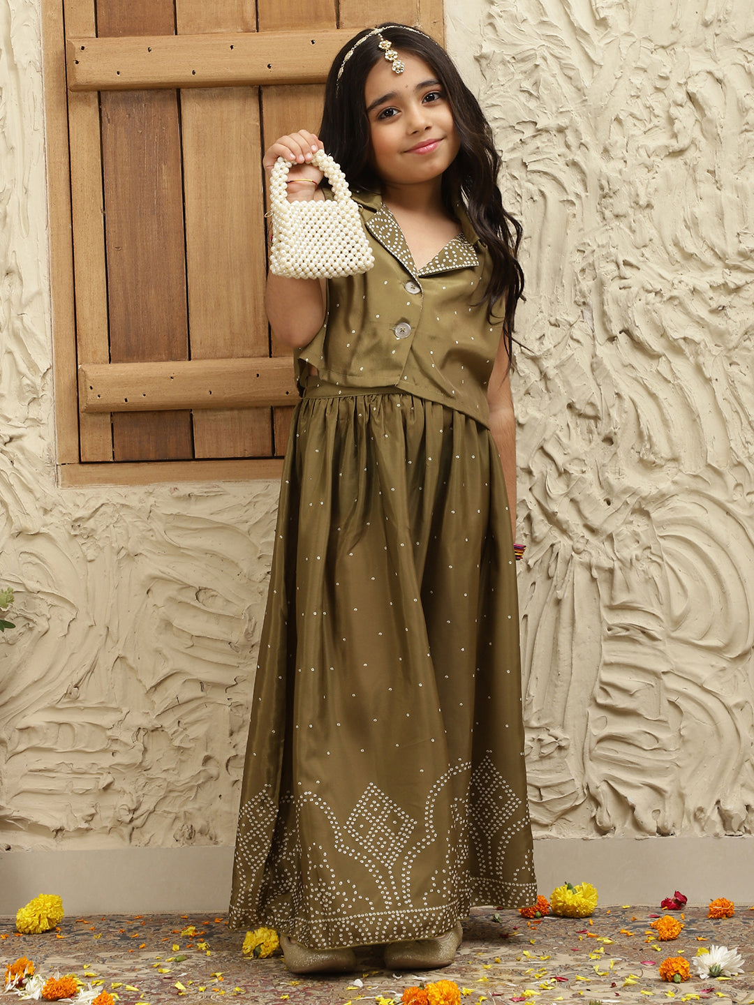 Printed Blazer With Lehenga Set