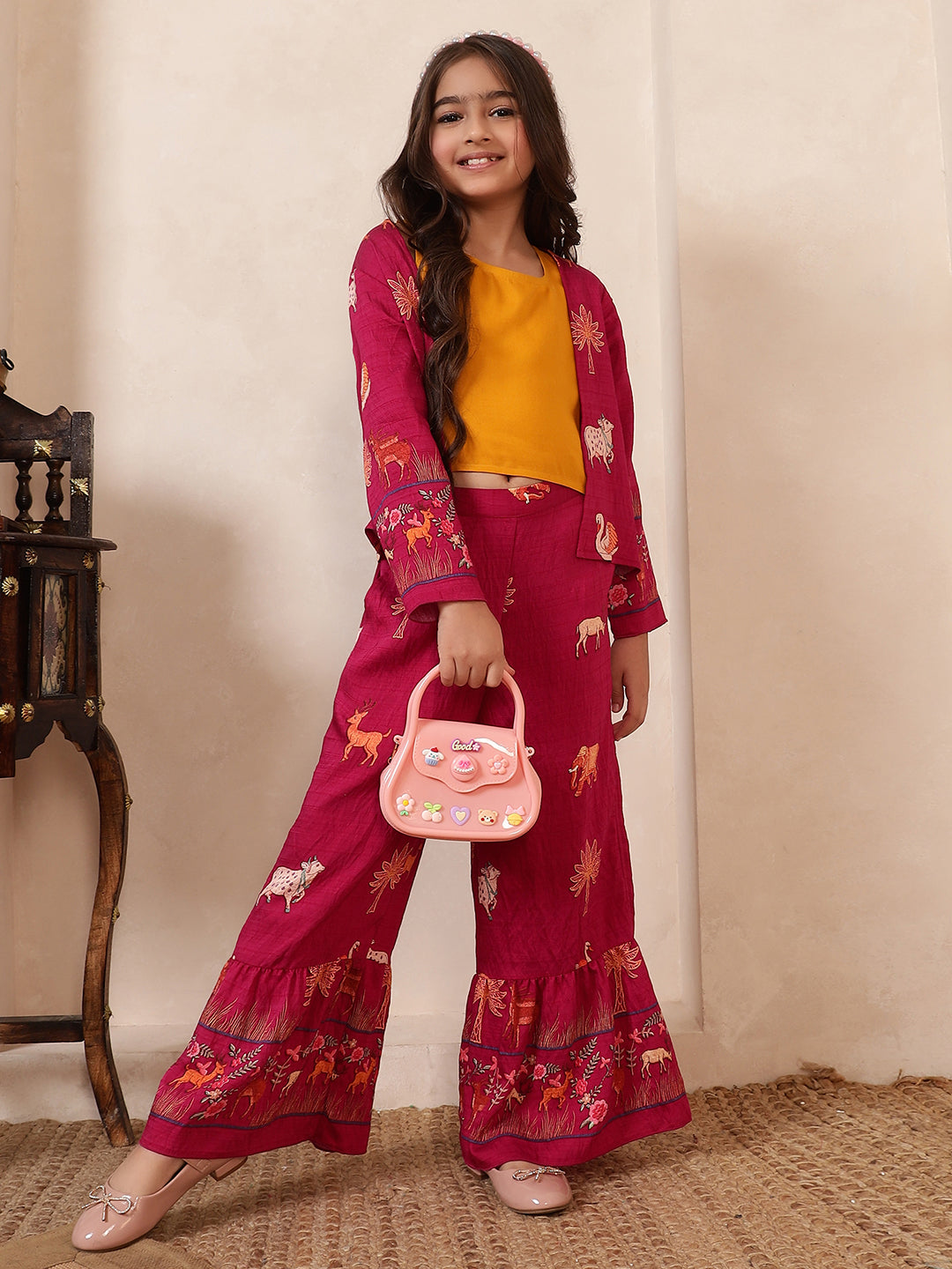 3 Pieces Shrug Fusion Co-Ord Set