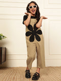 Flower Patch Beige Jumpsuit (T-shirt not included)
