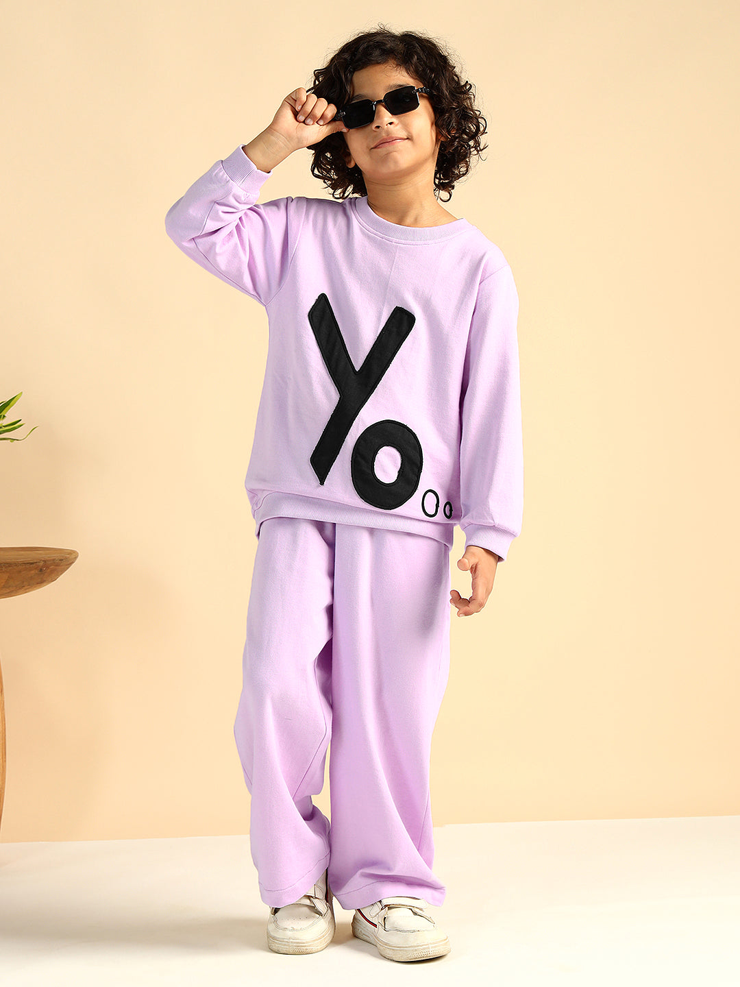 Pure Cotton Lavender Patch Work Boys Co-Ord Set