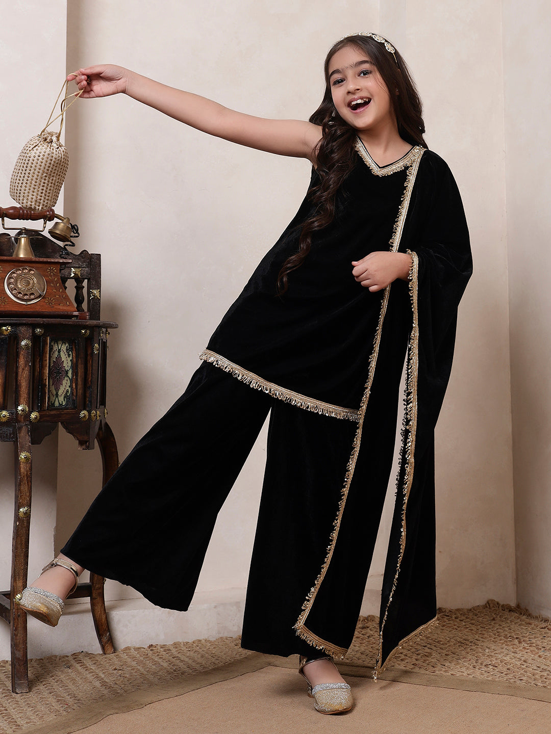 Velvet Black 3 Piece Co-ord Set