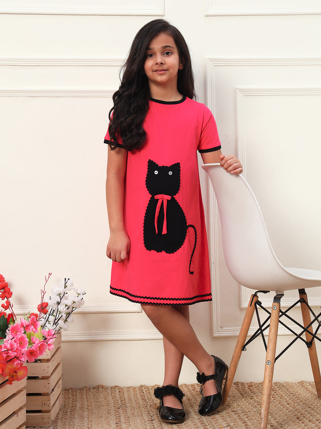 Cat Patch Loose Fit Dress
