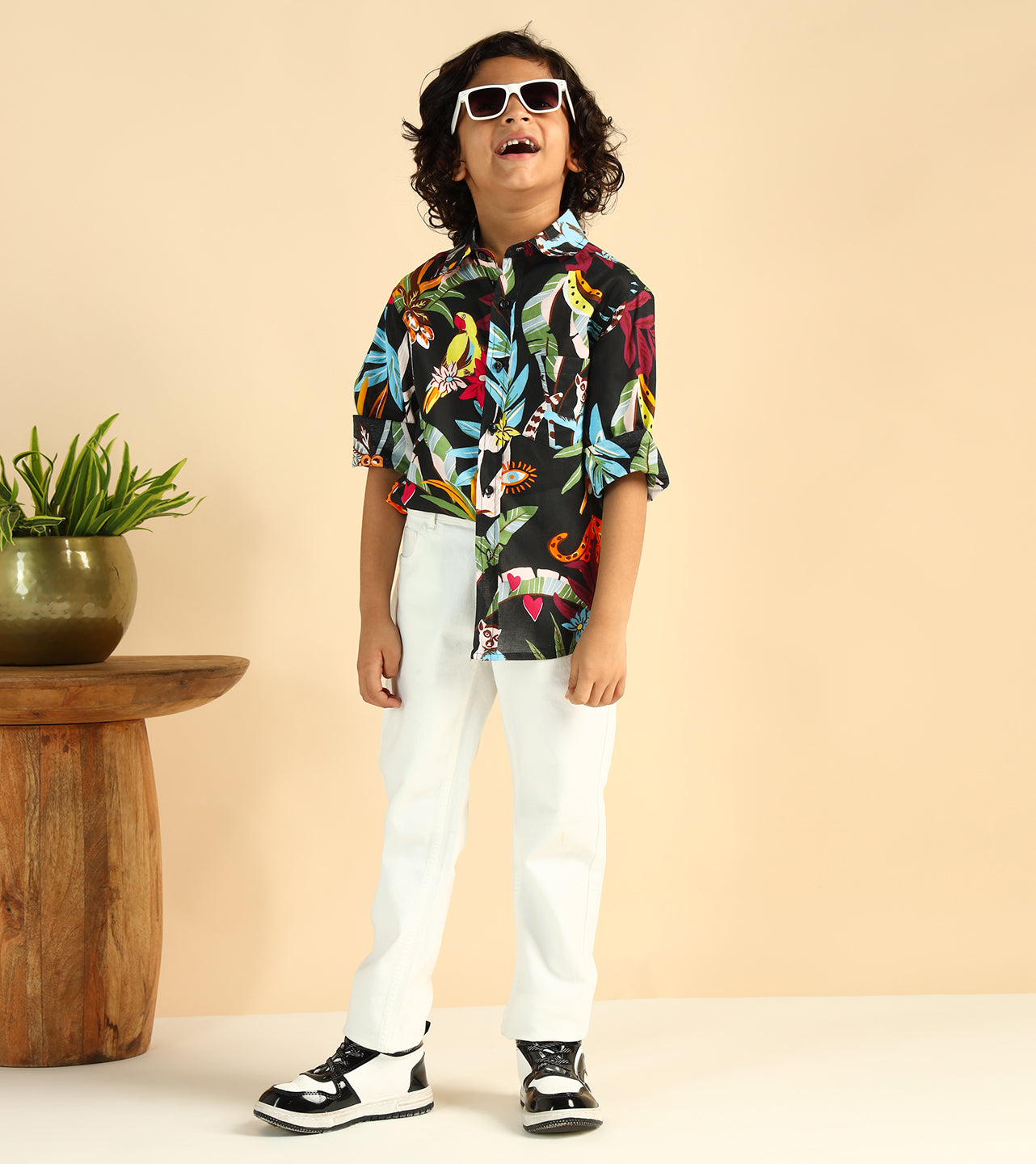 Nature Inspired Printed Casual Shirt For Boys
