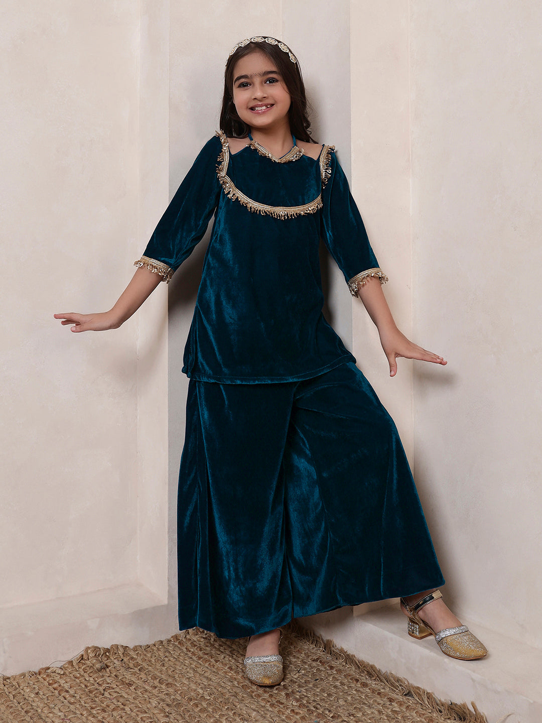 Velvet Kurta With Palazzo Set