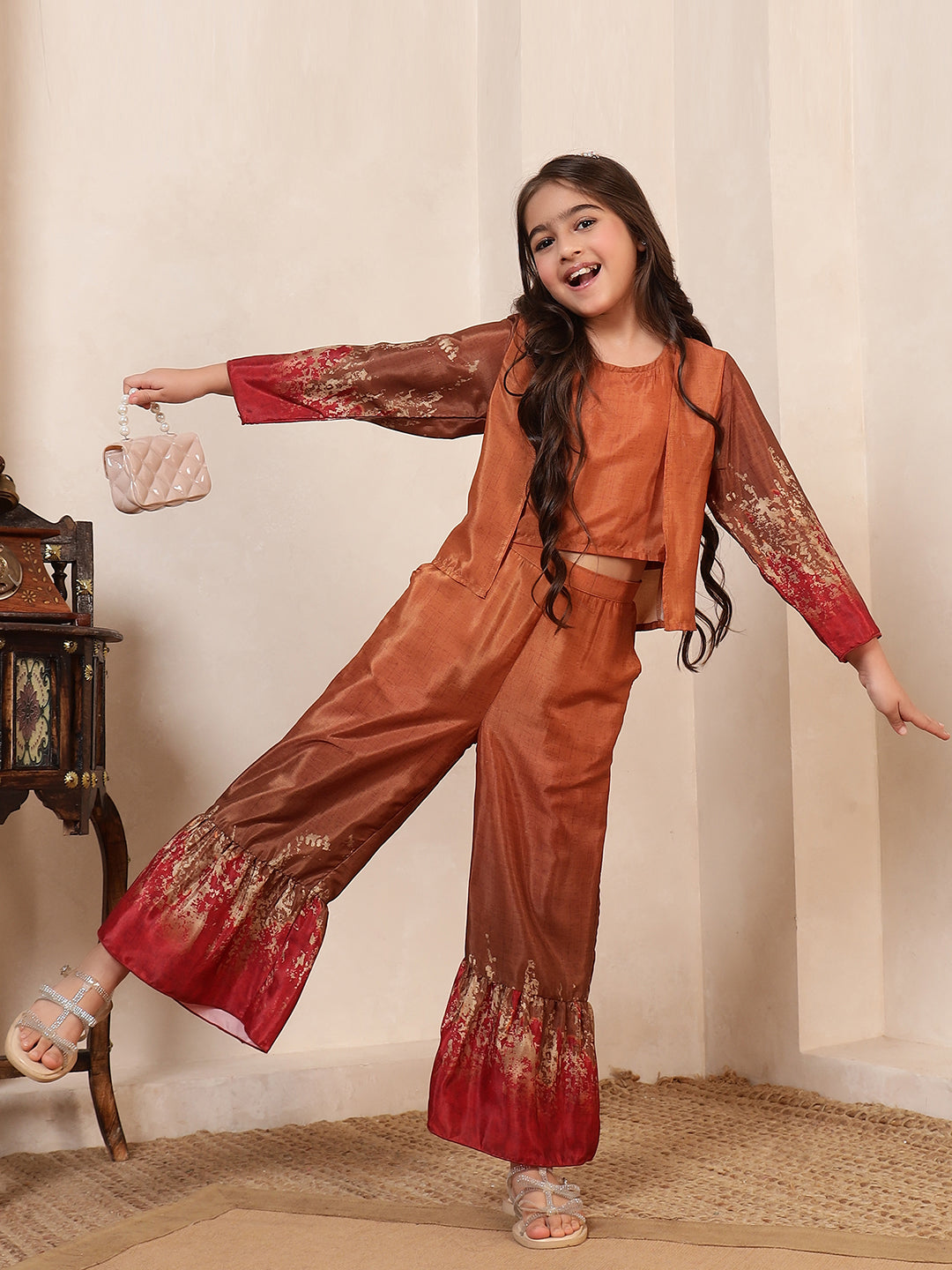 Mustard Tie & Dye 3 Pieces Co-Ord Set