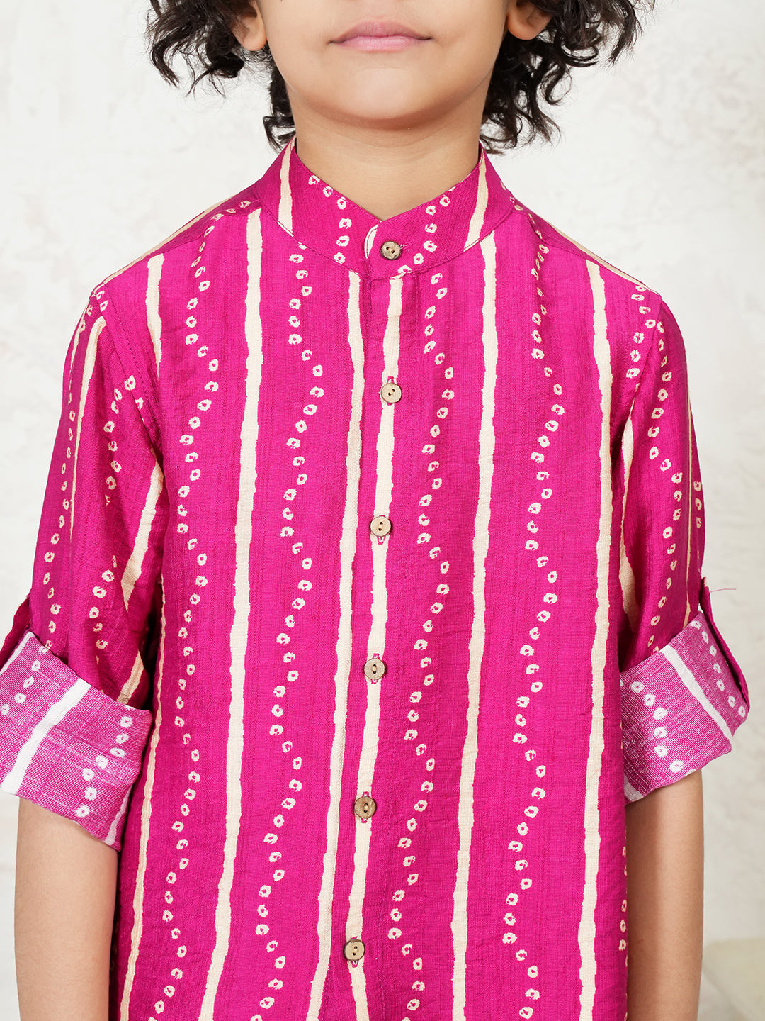 Bandhani Print Shirt For Boys