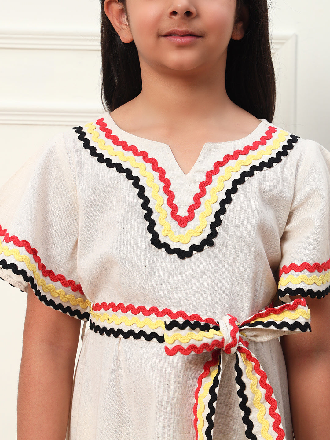 Lace Embellished Bell Sleeve Dress