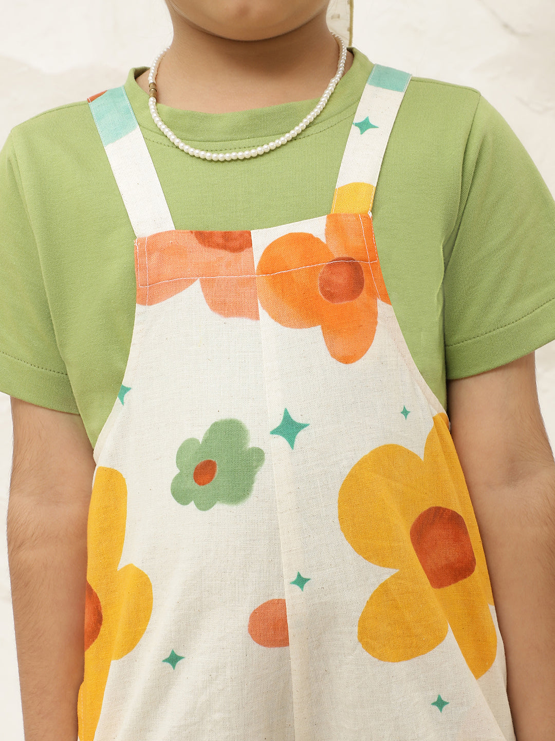 Floral Pure Cotton Jumpsuit With Roll-Up Hem (T-shirt not included)