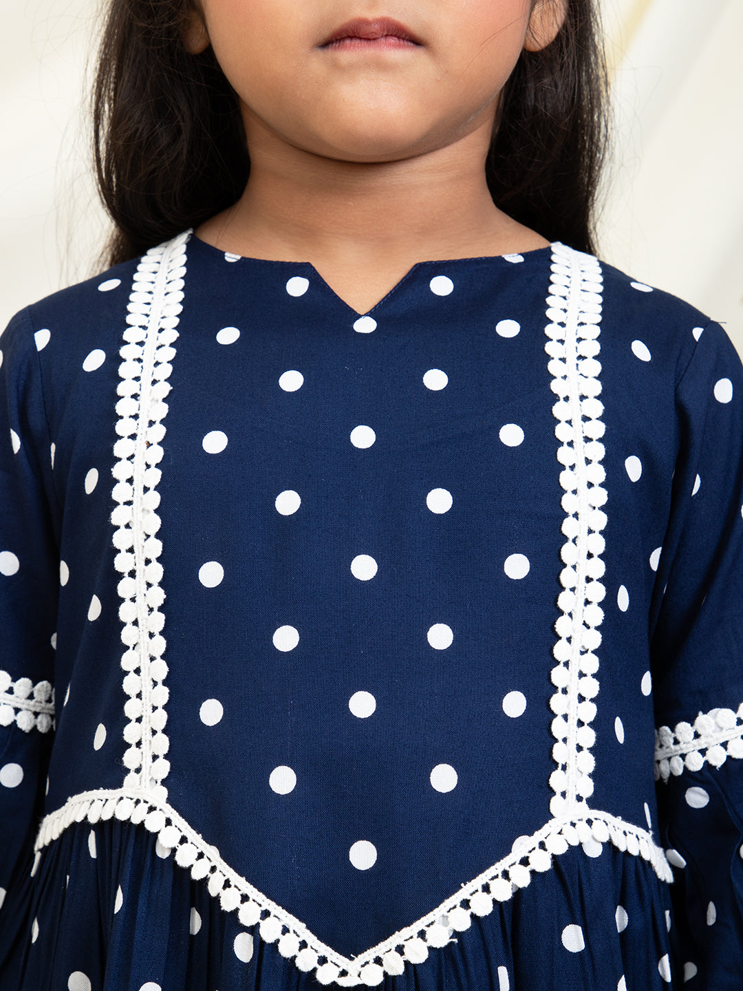 Polka Dots Printed Rayon Peplum Top & Sharara Set