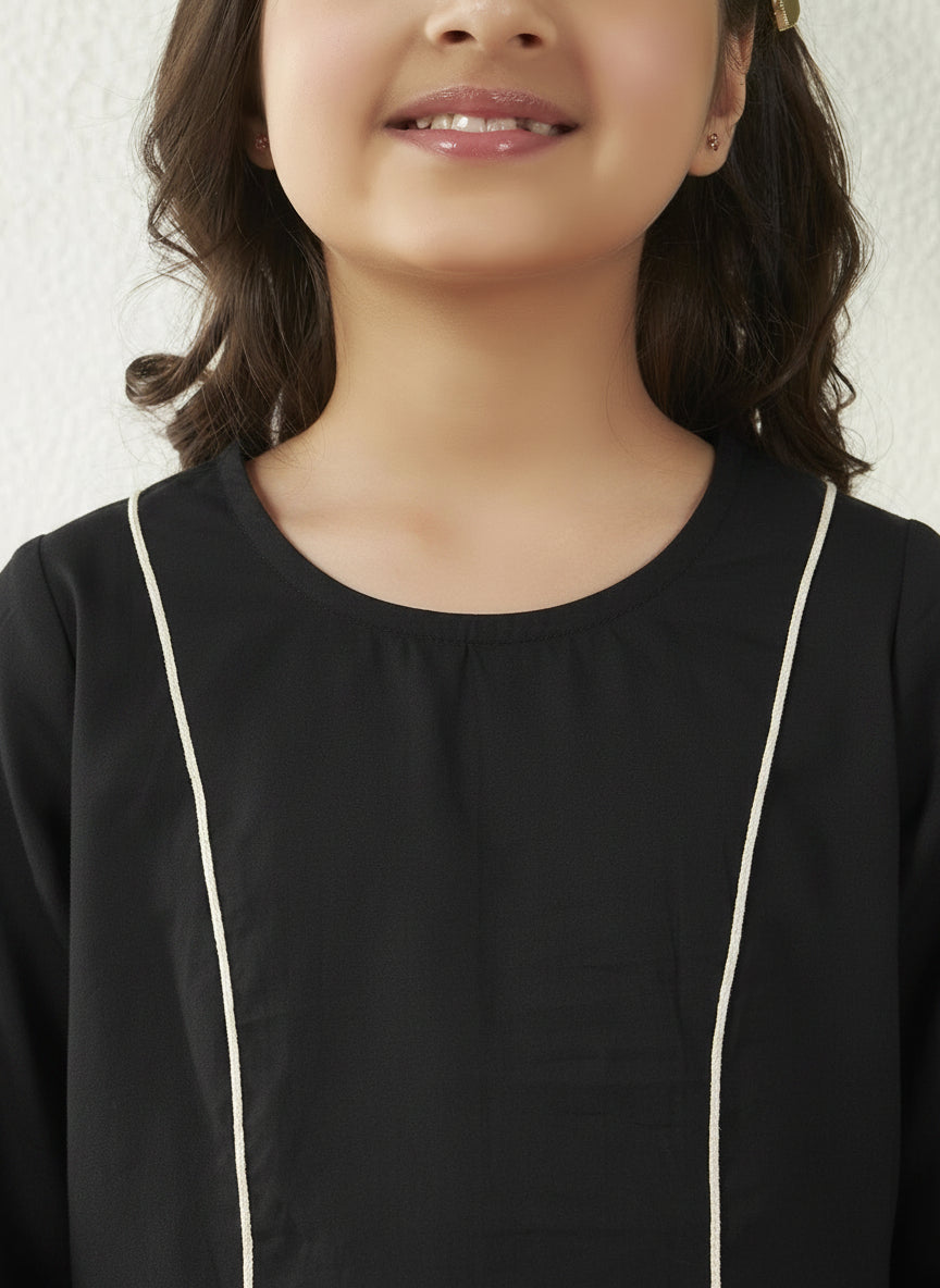 Fish Motif Black Brown Cotton Panel Dress