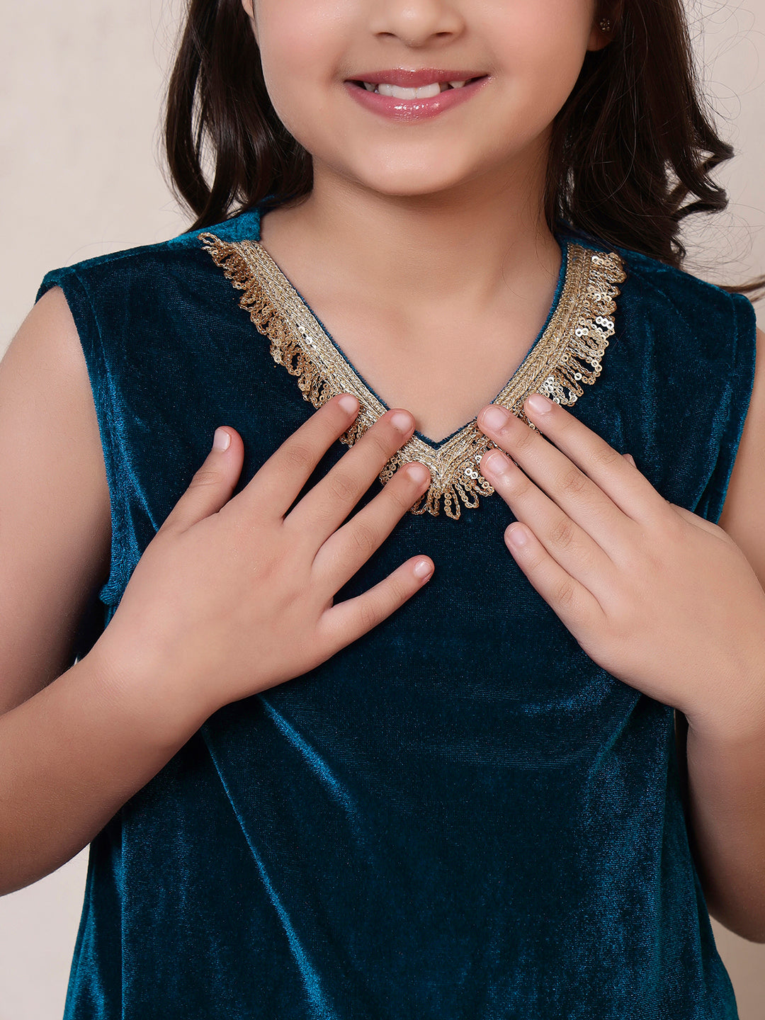 Velvet Teal Blue 3 Piece Co-ord Set