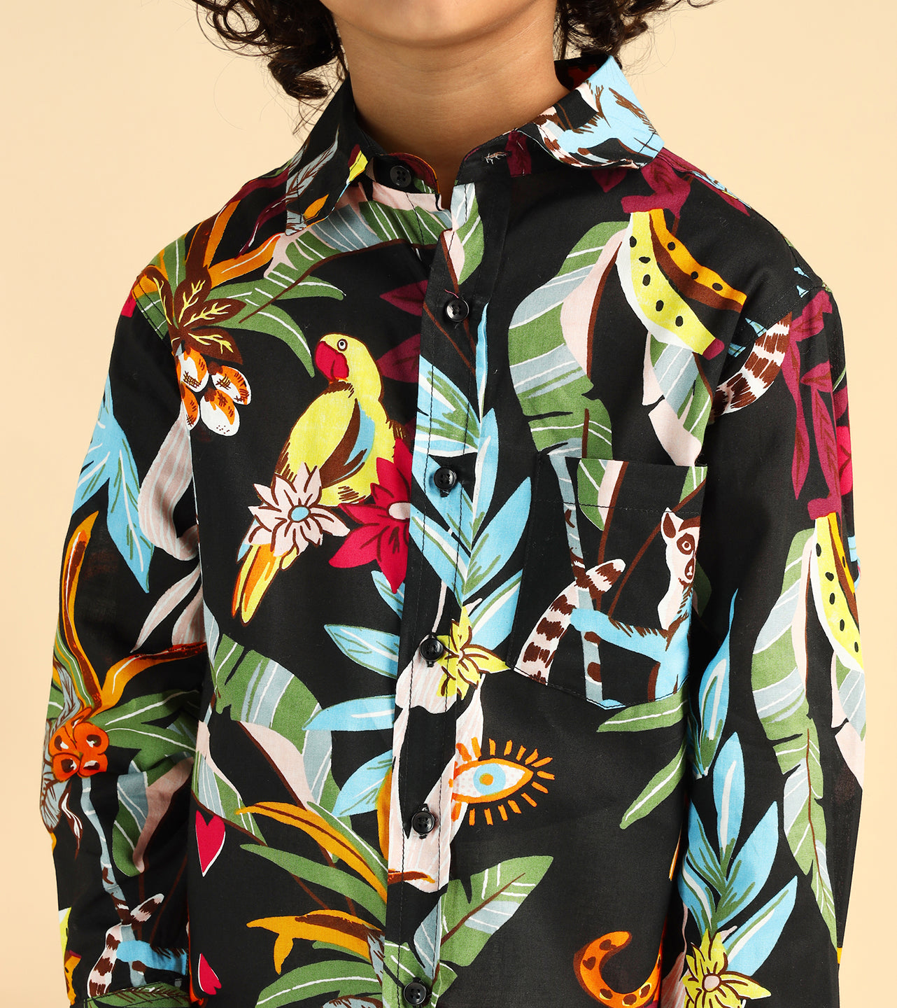 Nature Inspired Printed Casual Shirt For Boys