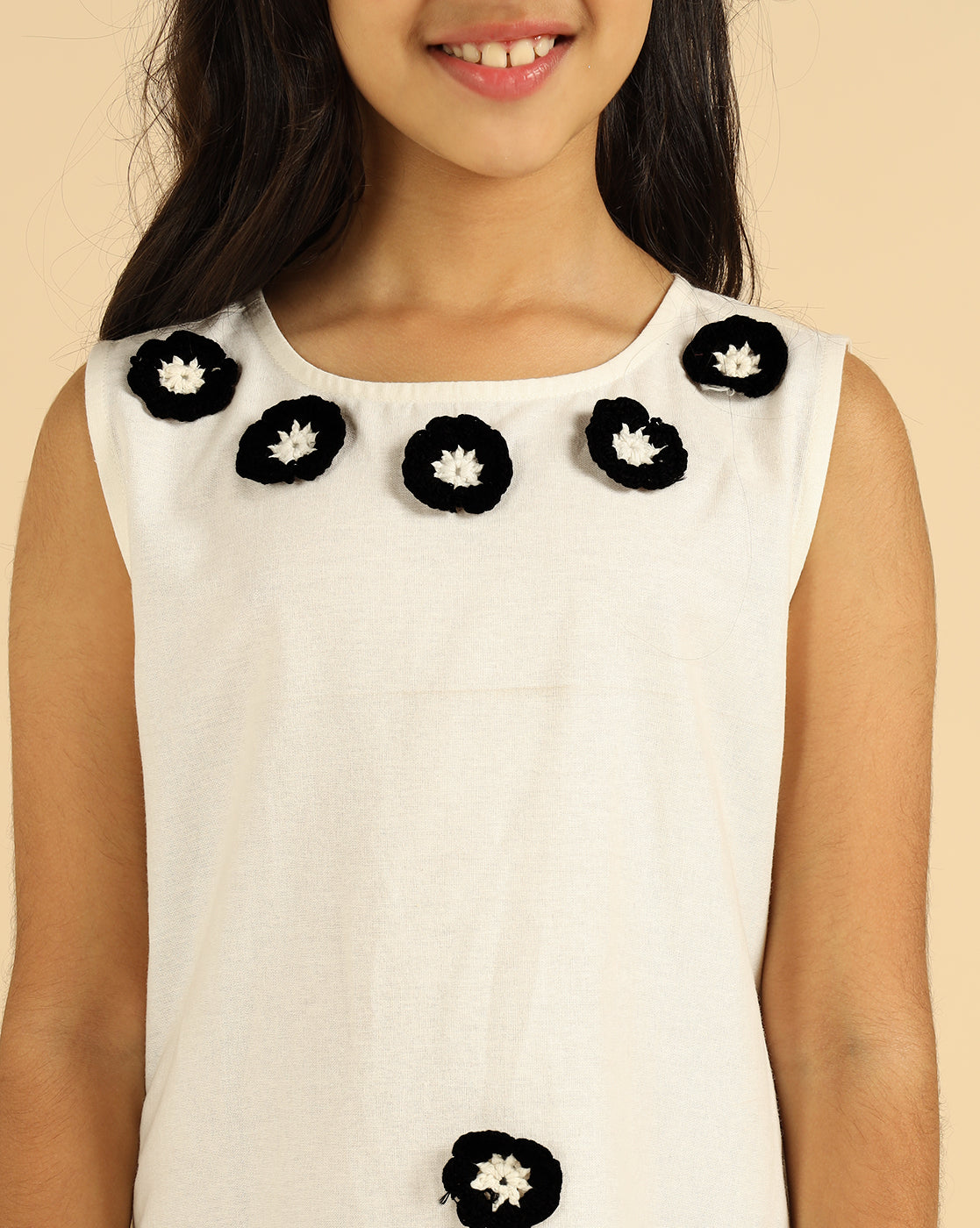 Pure Cotton Handcrafted Floral Printed Girls Dress