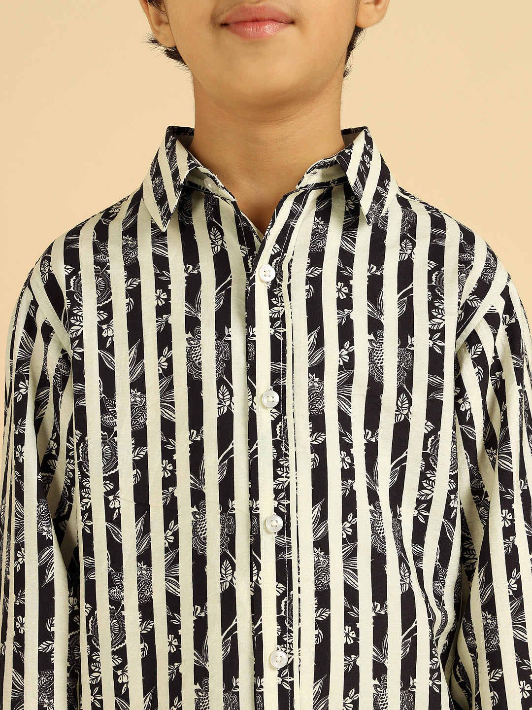 Black Striped Boys Shirt