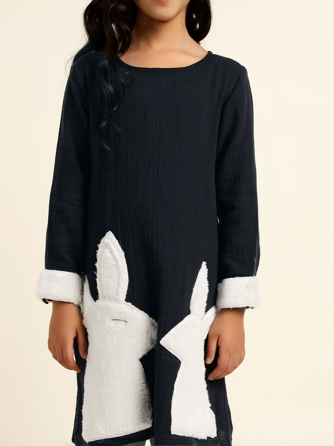 Pure Cotton Round Neck A-Line Girl Dress