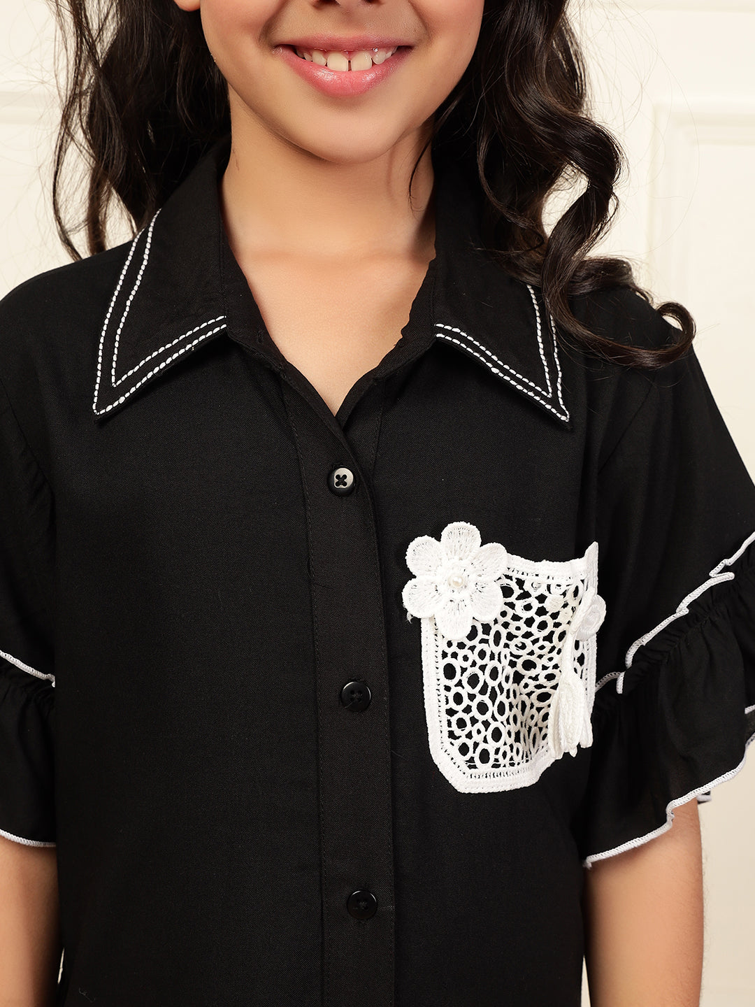 Thread Detailing Shirt Dress