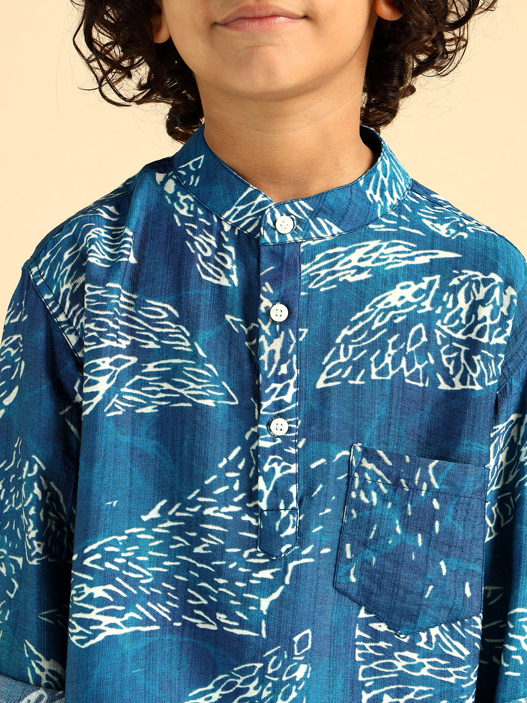 Abstract Print Short Kurta For Boys