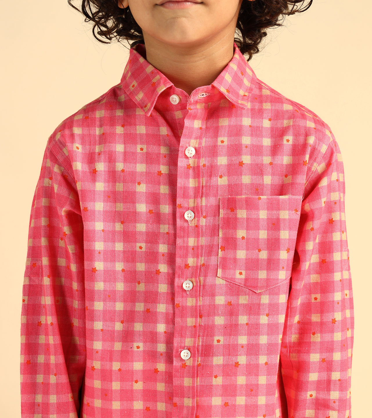 Check Pure Cotton Shirt For Boys