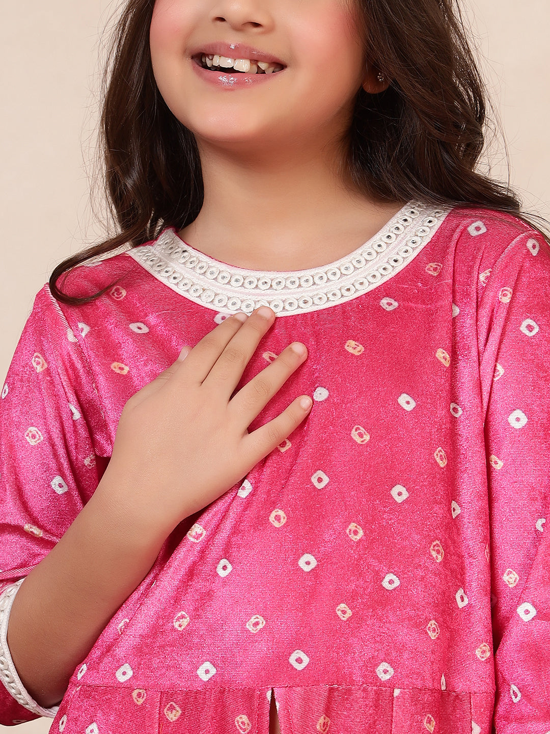 Pink Velvet Kurta Set