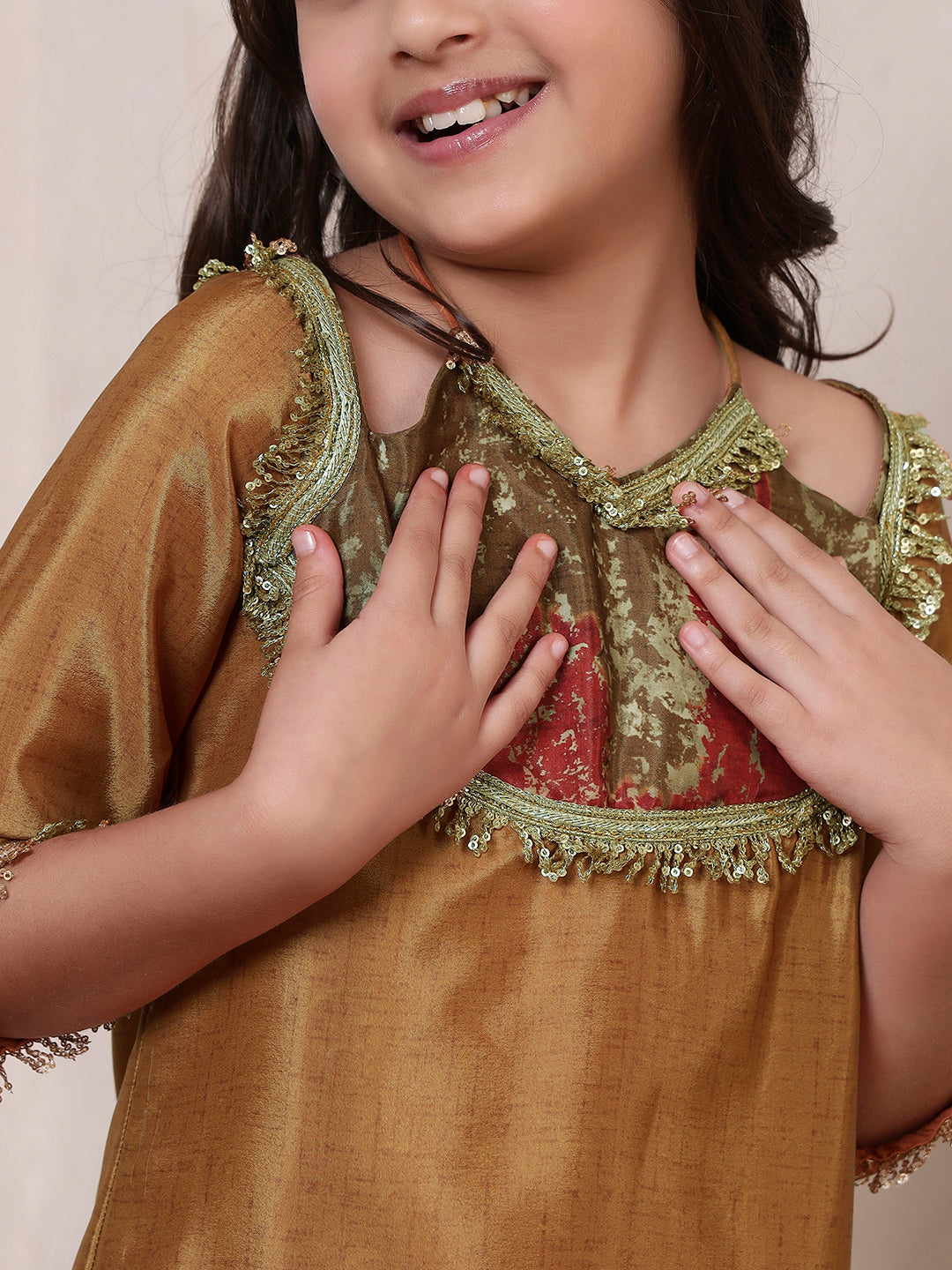 Mustard Kurta With Palazzo Set