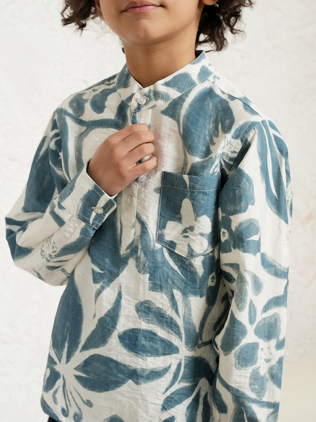 Abstract Print Short Boys Kurta