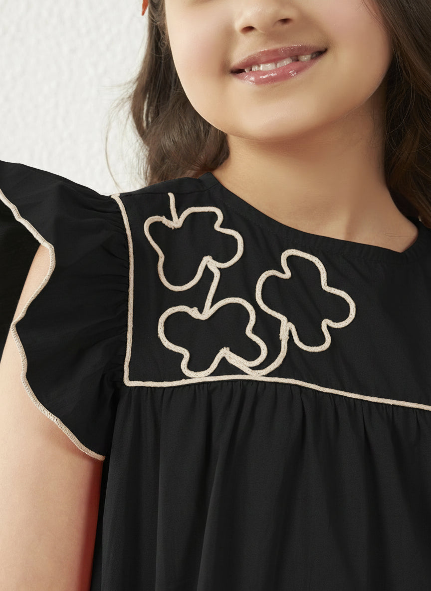 Embroidered Top With Pant Set