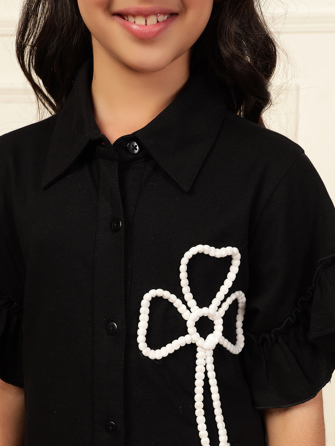 Loose-Fit Tiered Shirt Dress