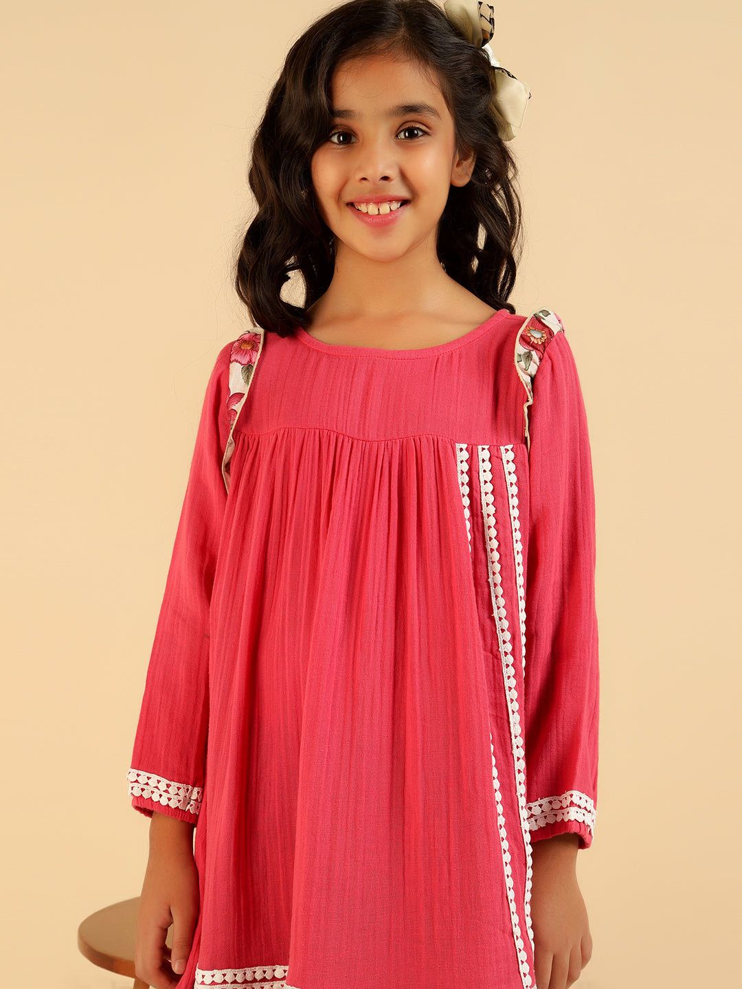 Full Sleeves Pure Cotton Tiered Dress