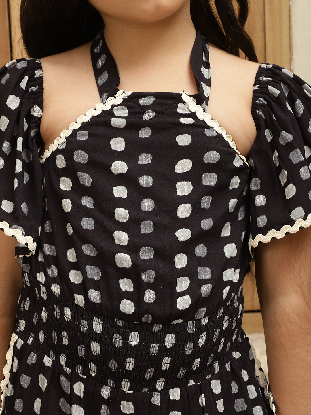 Pure Rayon Flower Embroidered Knee Length Dress