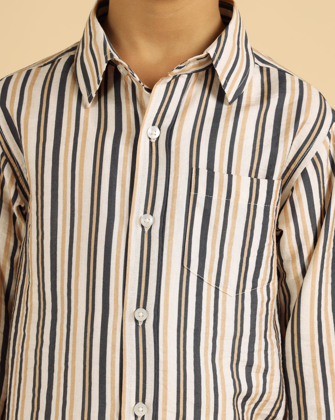 Multi Color Stripes Full Sleeves Boys Shirt