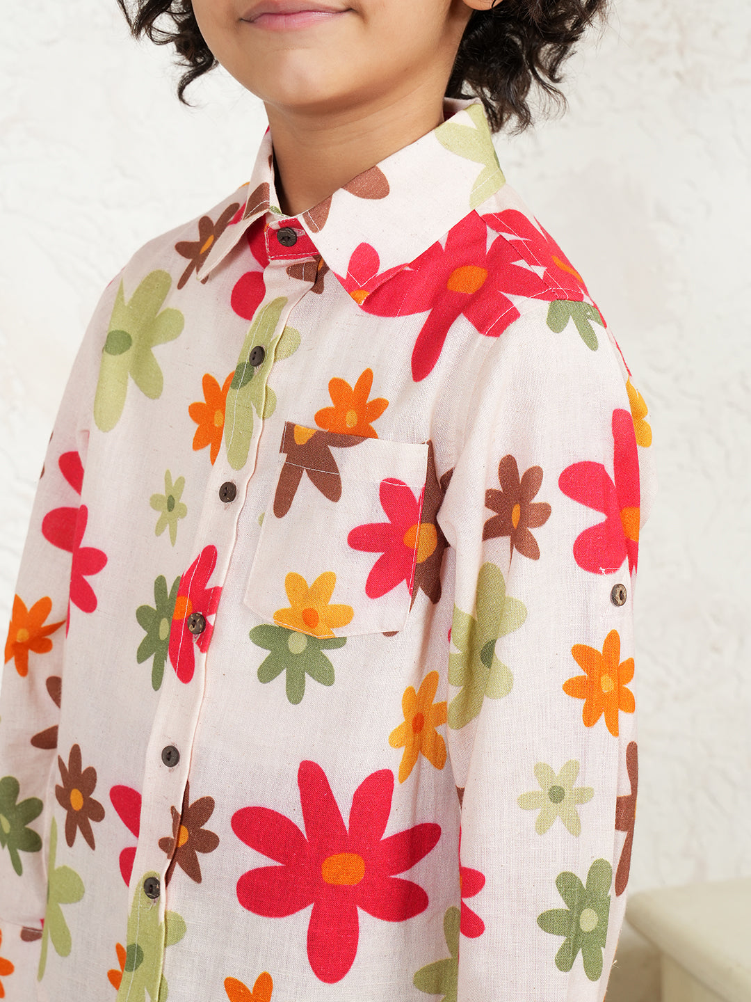 Multi Color Floral Boys Shirt