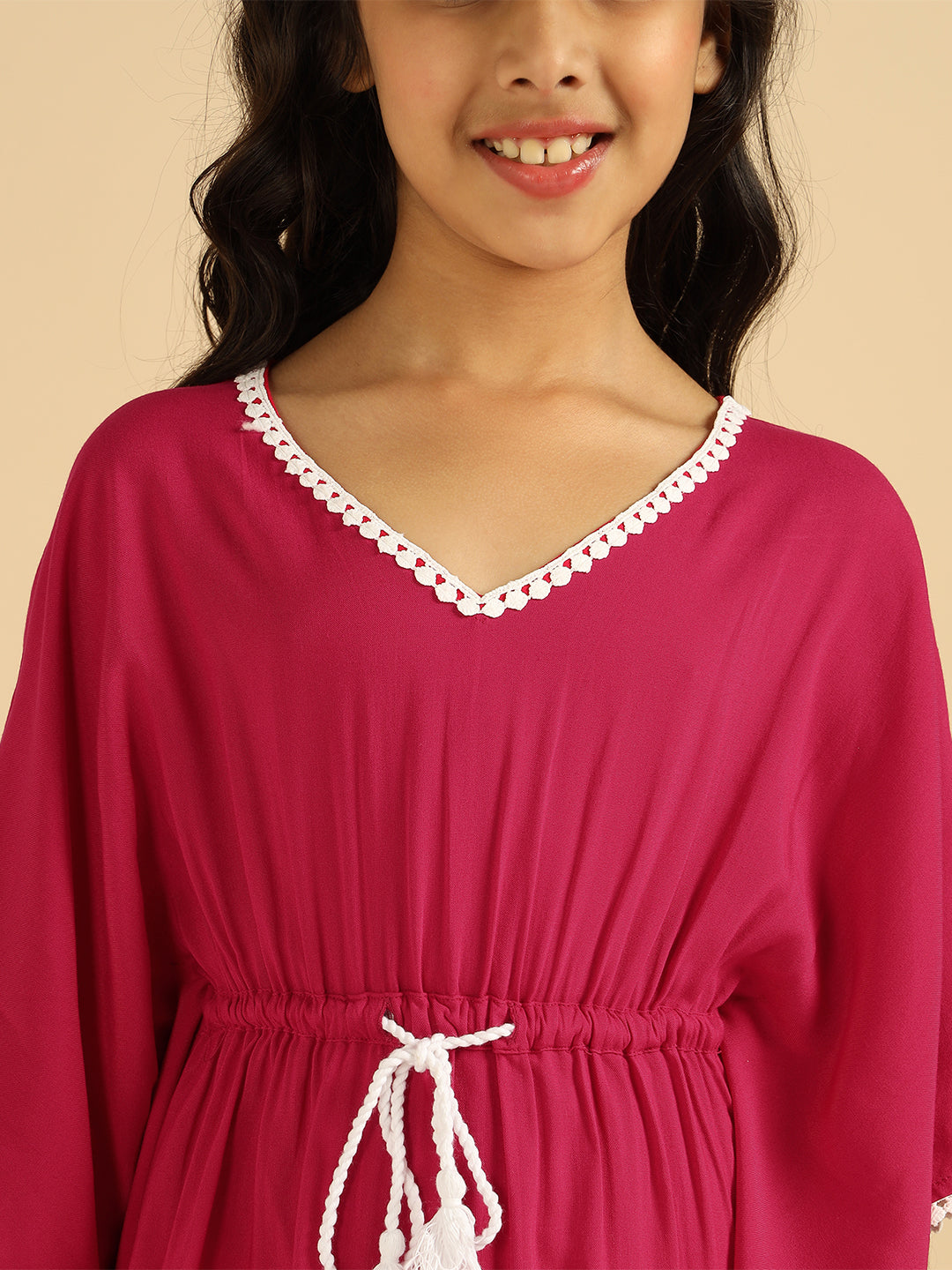 Solid Kaftan Kurti With Sharara