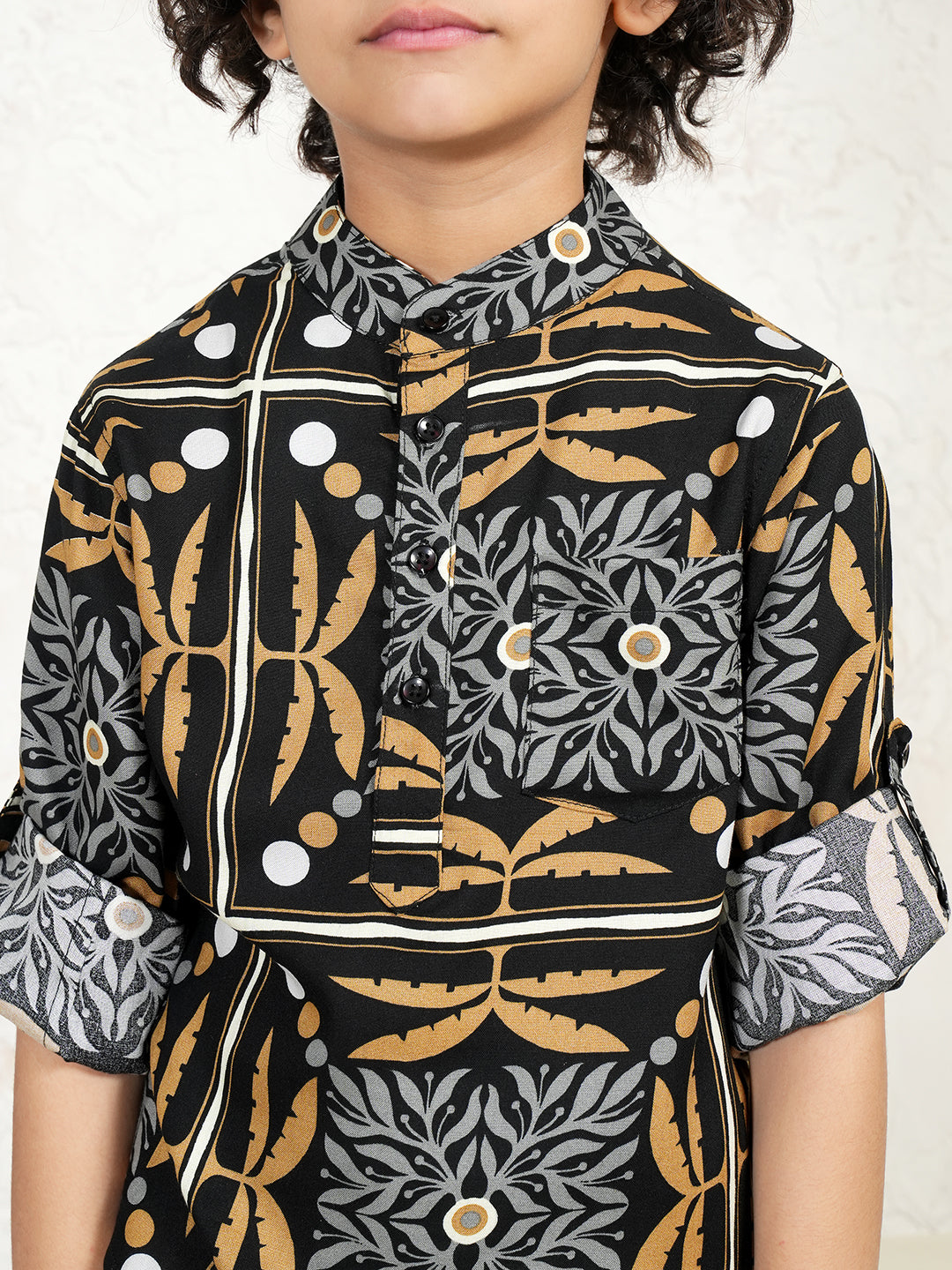 Placement Print Kurta For Boys