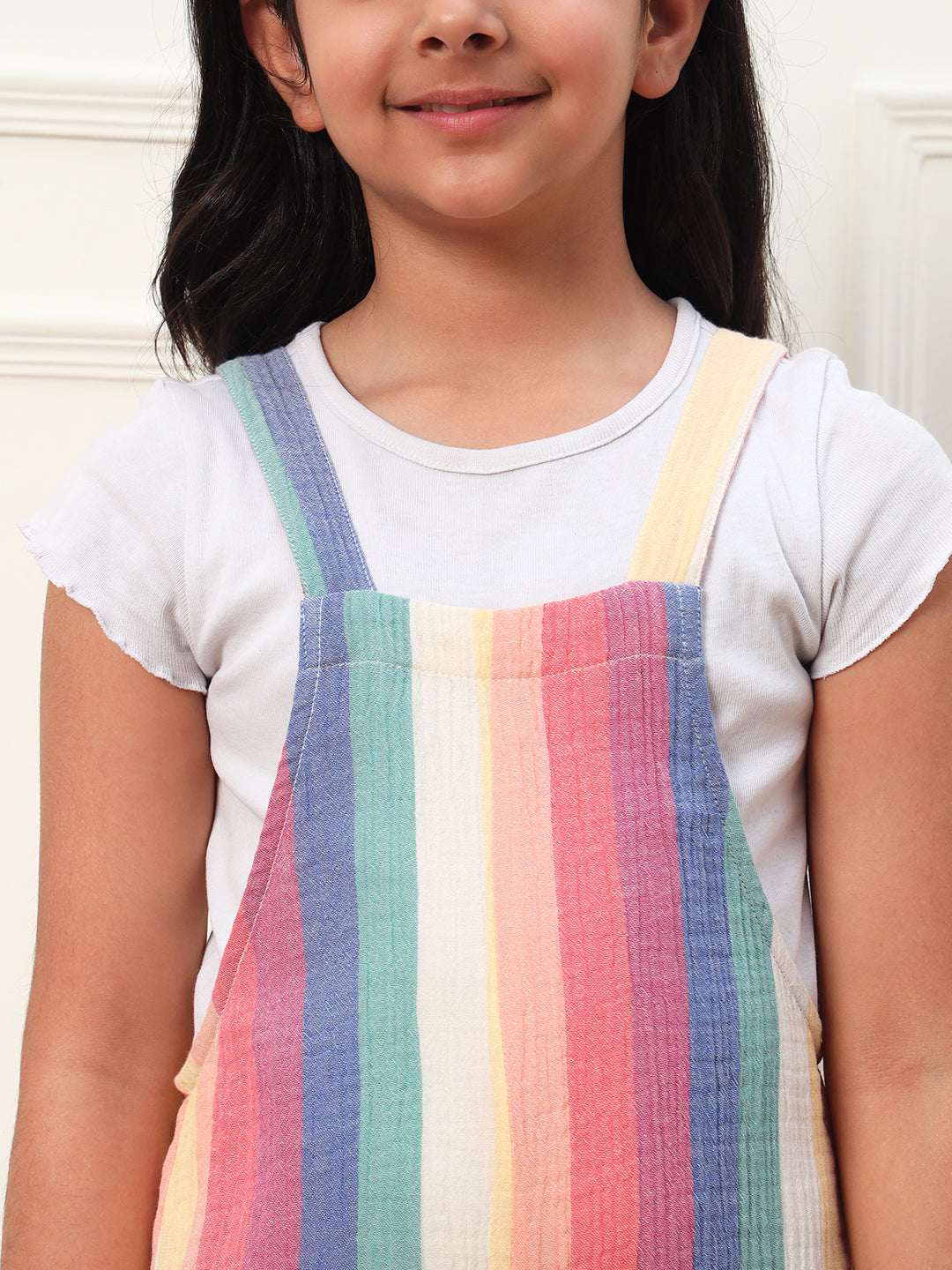 Rainbow Stirpes Girls' Jumpsuit (T-shirt not included)
