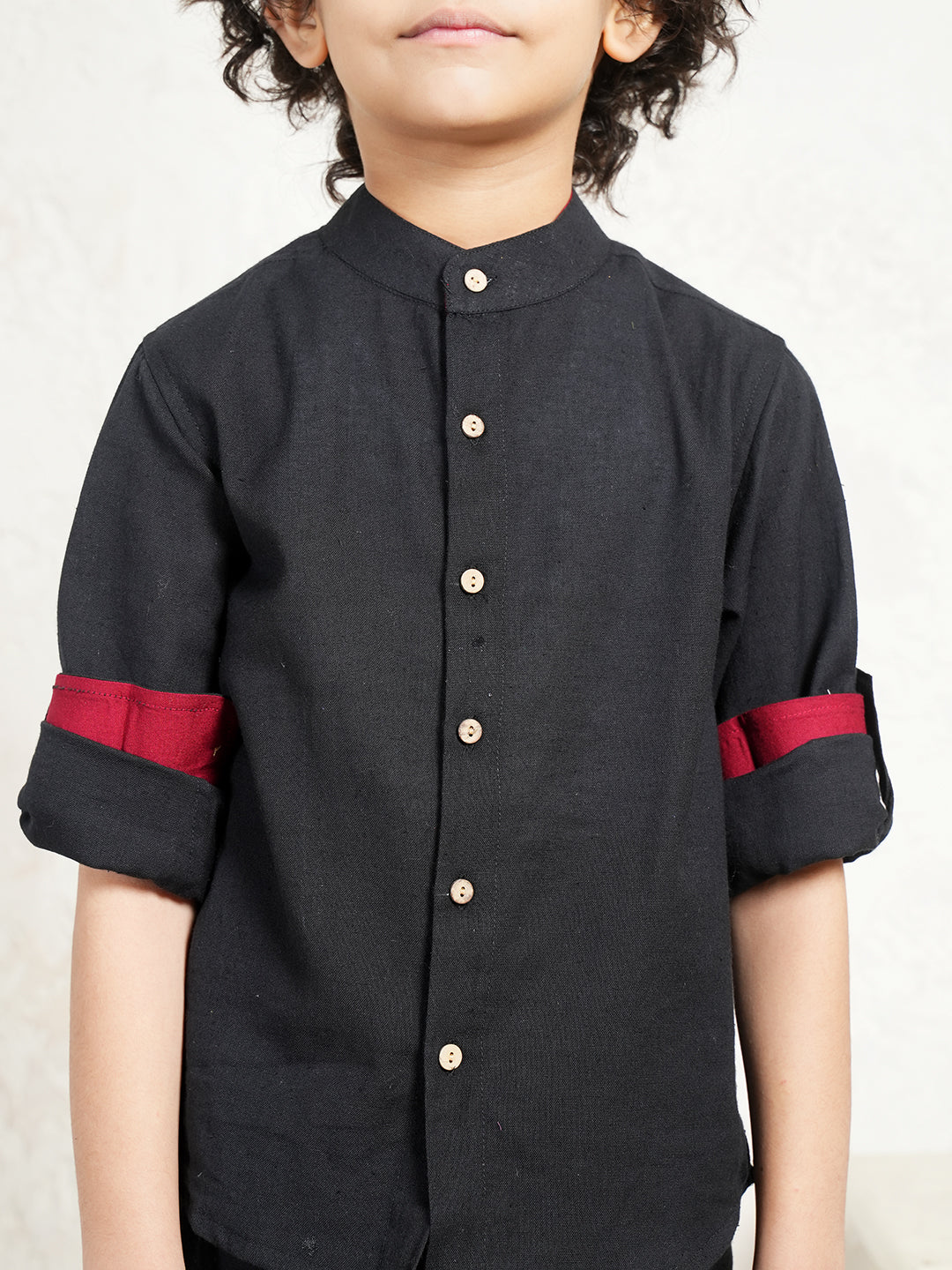 Black Pure Cotton Flex Co-Ord Set For Boys