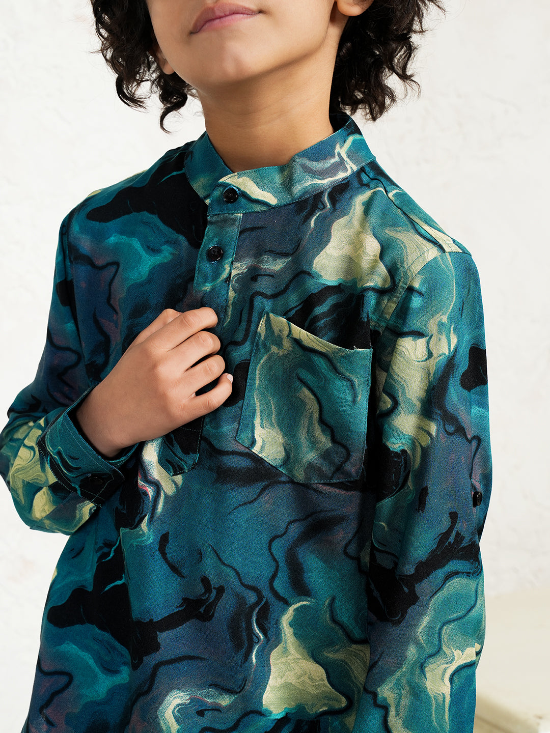 Abstract Print Kurta For Boys