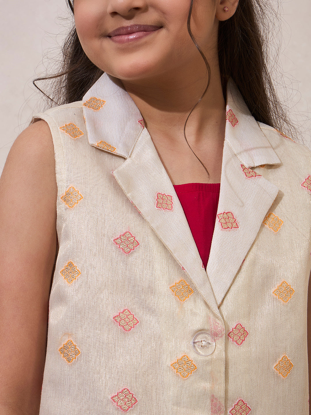 Notch Collar Blazer Set With Top & Palazzo