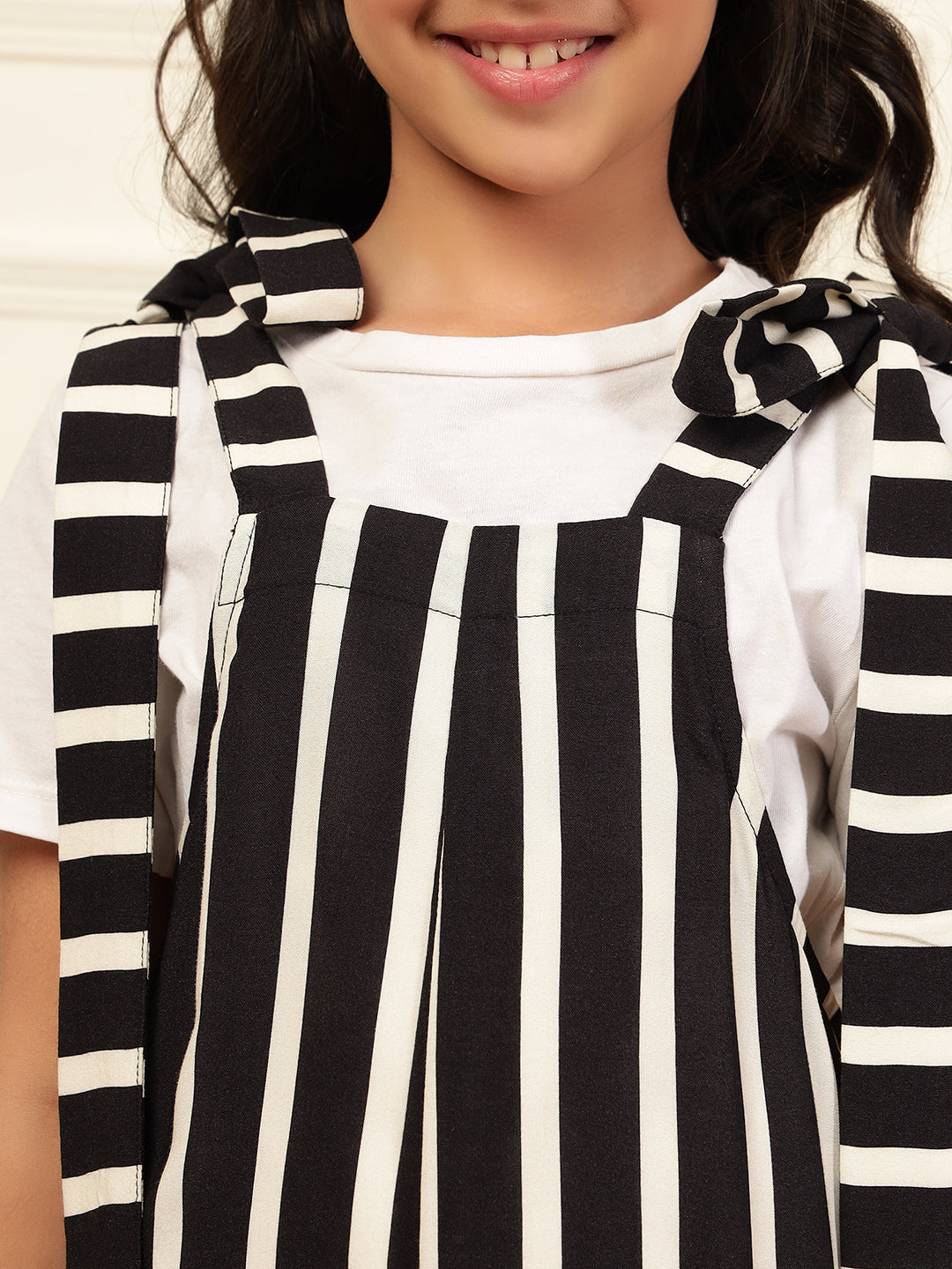 Knot Style Black Stripe Jumpsuit (T-shirt not included)