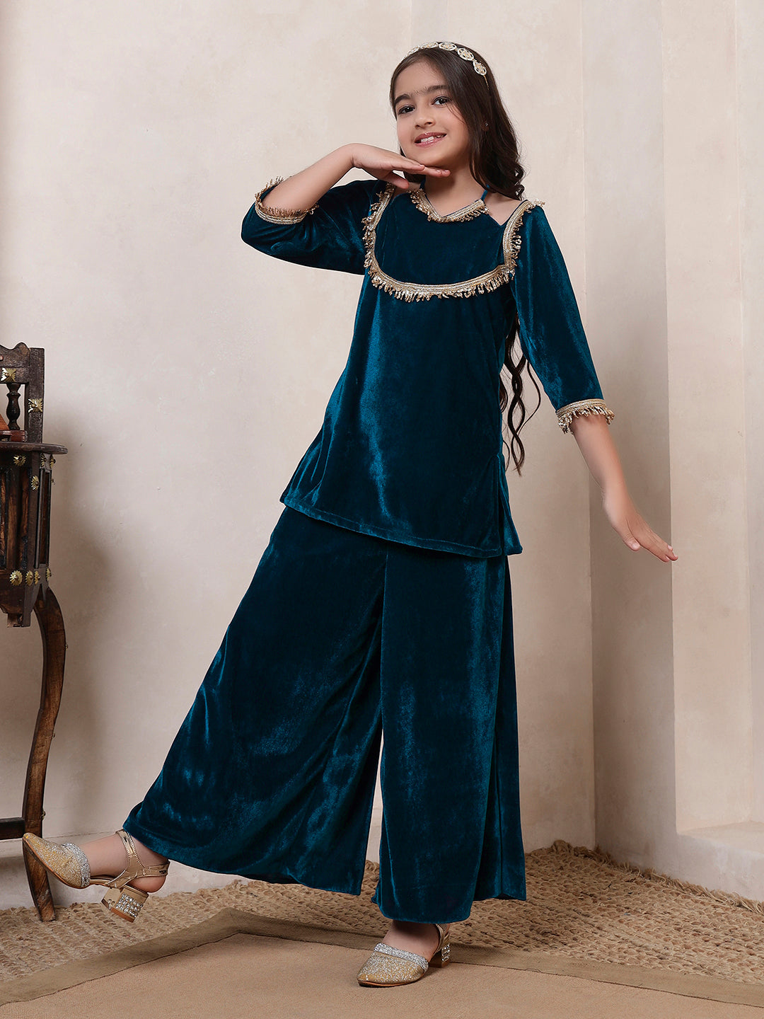Velvet Kurta With Palazzo Set