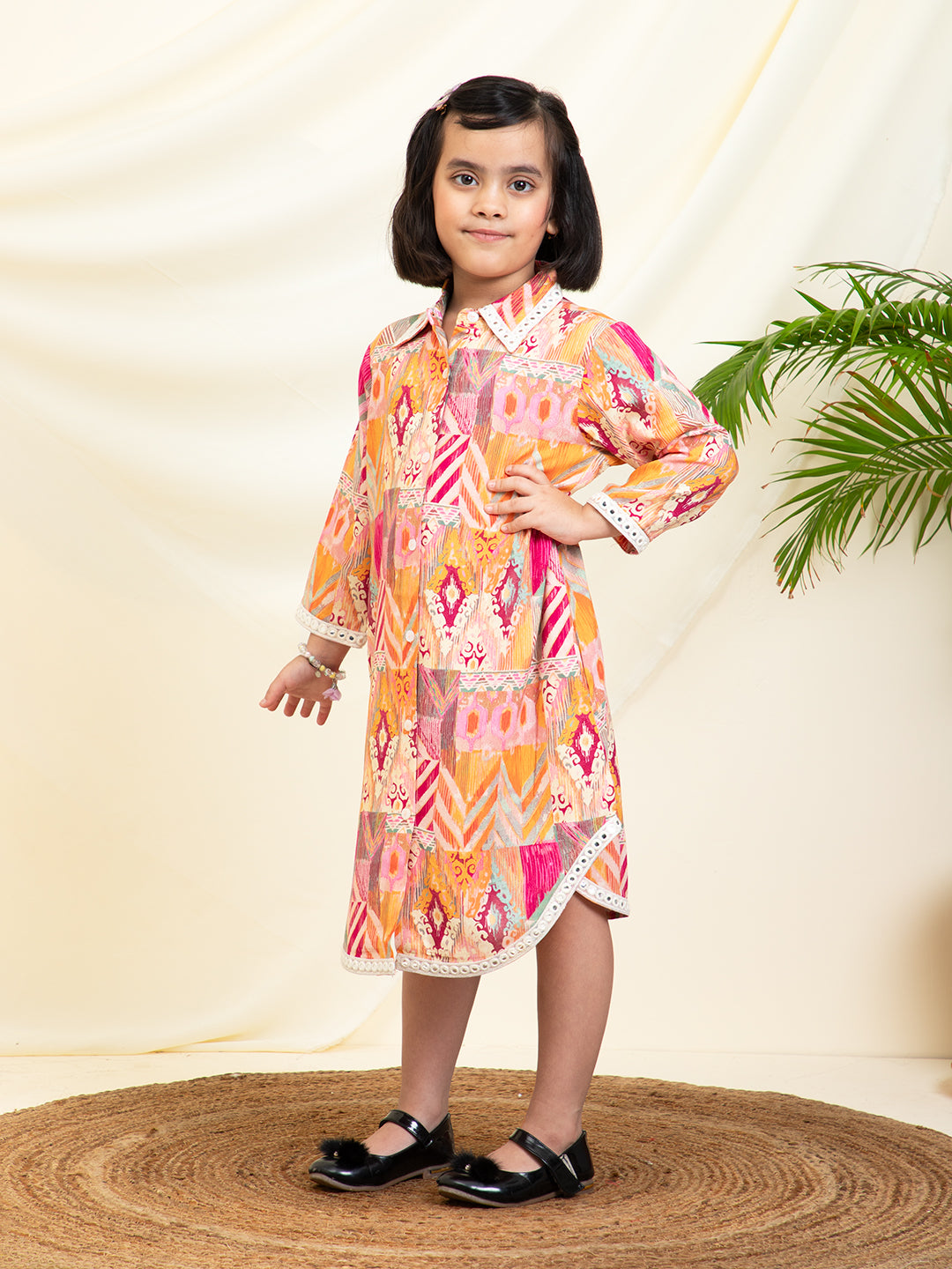 Multicolor Printed Shirt Dress