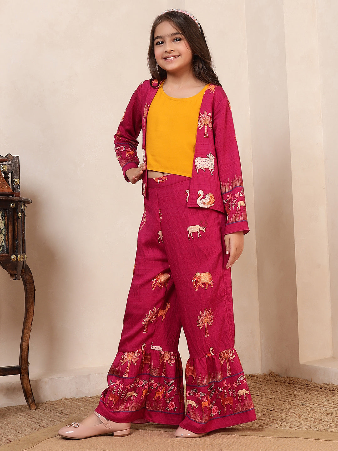 3 Pieces Shrug Fusion Co-Ord Set