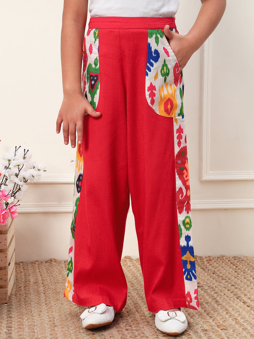 Printed Blazer With Pants Girls Co-ord Set