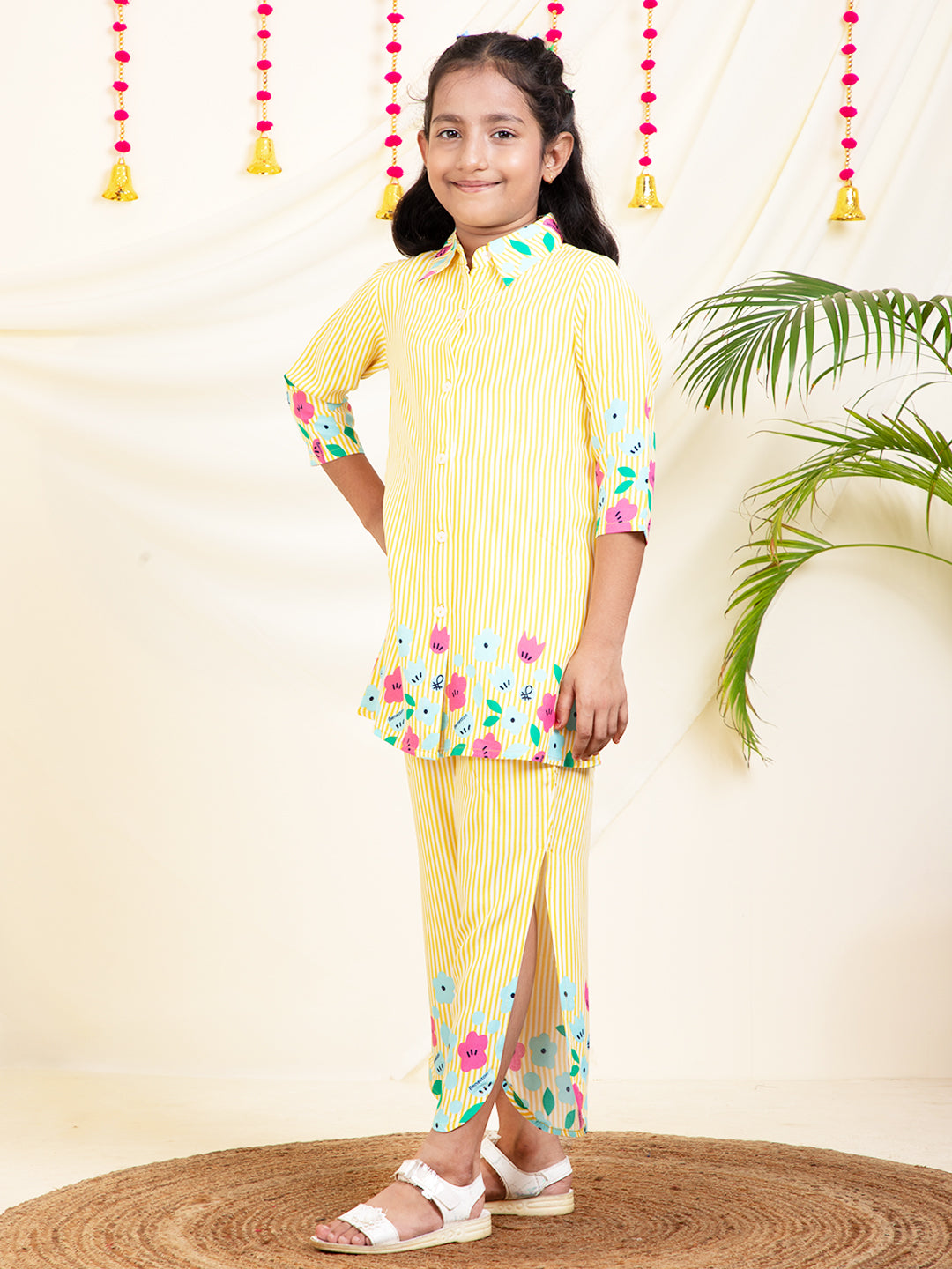 Solid Shirt With Slit Pants