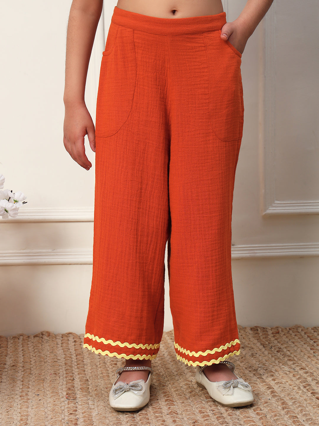 Peplum Shirt With Pants Girls Co-ord Set