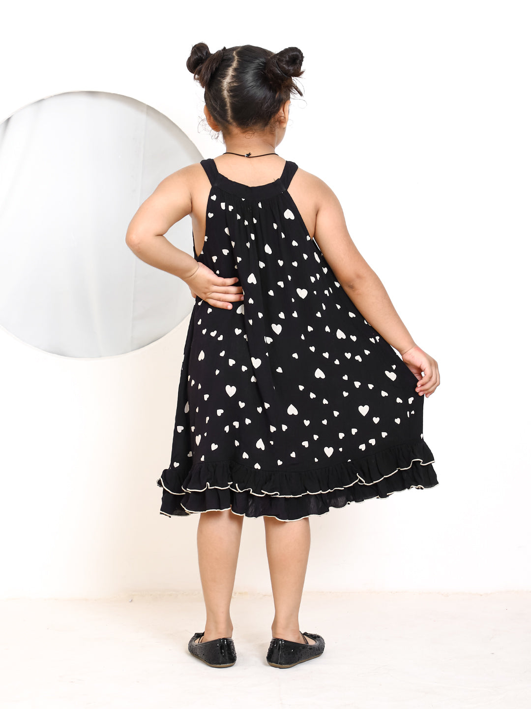 Heart Printed Rayon Dress